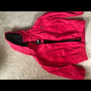 The North Face pink rain jacket
